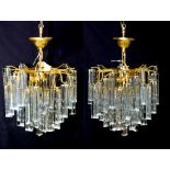 A pair of chandeliers.