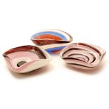Three Dino Martens glass bowls