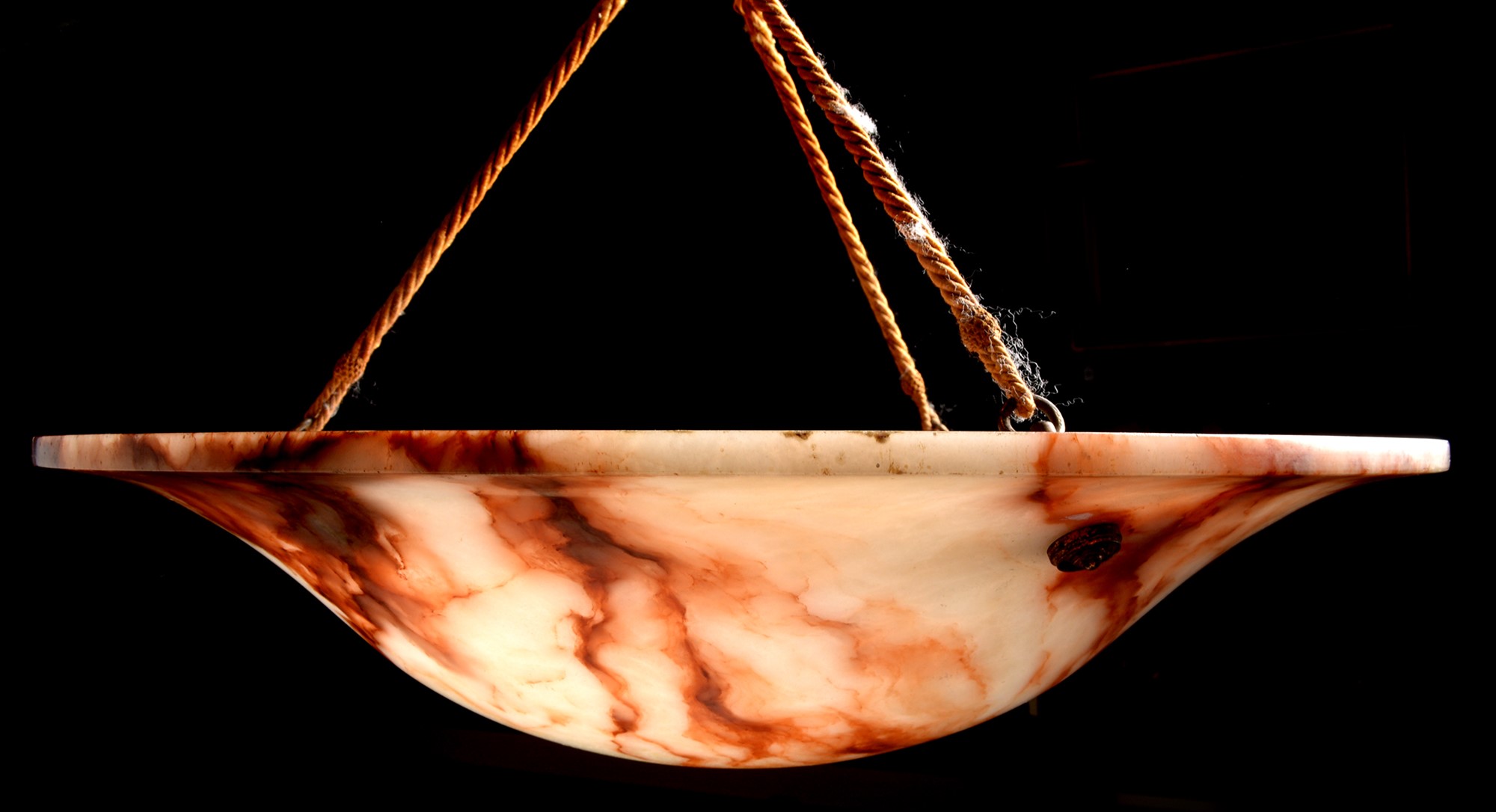 An Italian alabaster ceiling light shade.