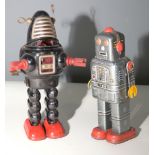 Two tin plate robots