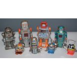 Small tin plate robots