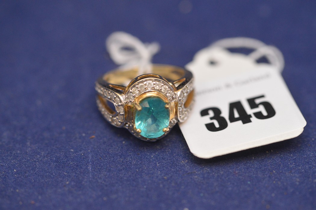 Apatite and diamond ring