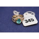 Apatite and diamond ring