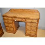 Satin birch kneehole desk