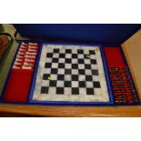 Marble chess set and board cased