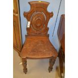 pair oak hall chairs