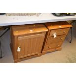 2 bedside cabinets pine