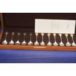 Set of twelve RSPB silver spoons