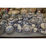 Old willow pattern dinner and tea service