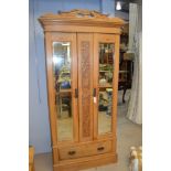 Victorian satin walnut wardrobe