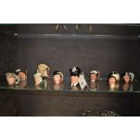 Eleven Royal Doulton character jugs