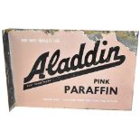 Aladdin pink paraffin enamel sign.