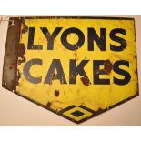 Lyons cakes double sided enamel sign