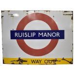 Ruislip Manor Underground enamel sign
