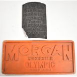 Telegraph notice and Morgan plate