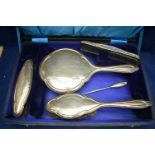 George V silver dressing table set