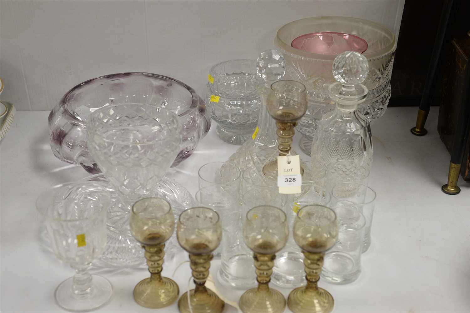 Clear, cut and coloured glassware