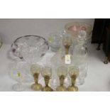 Clear, cut and coloured glassware