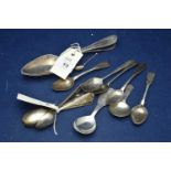 Swedish silver dessert spoons and other items