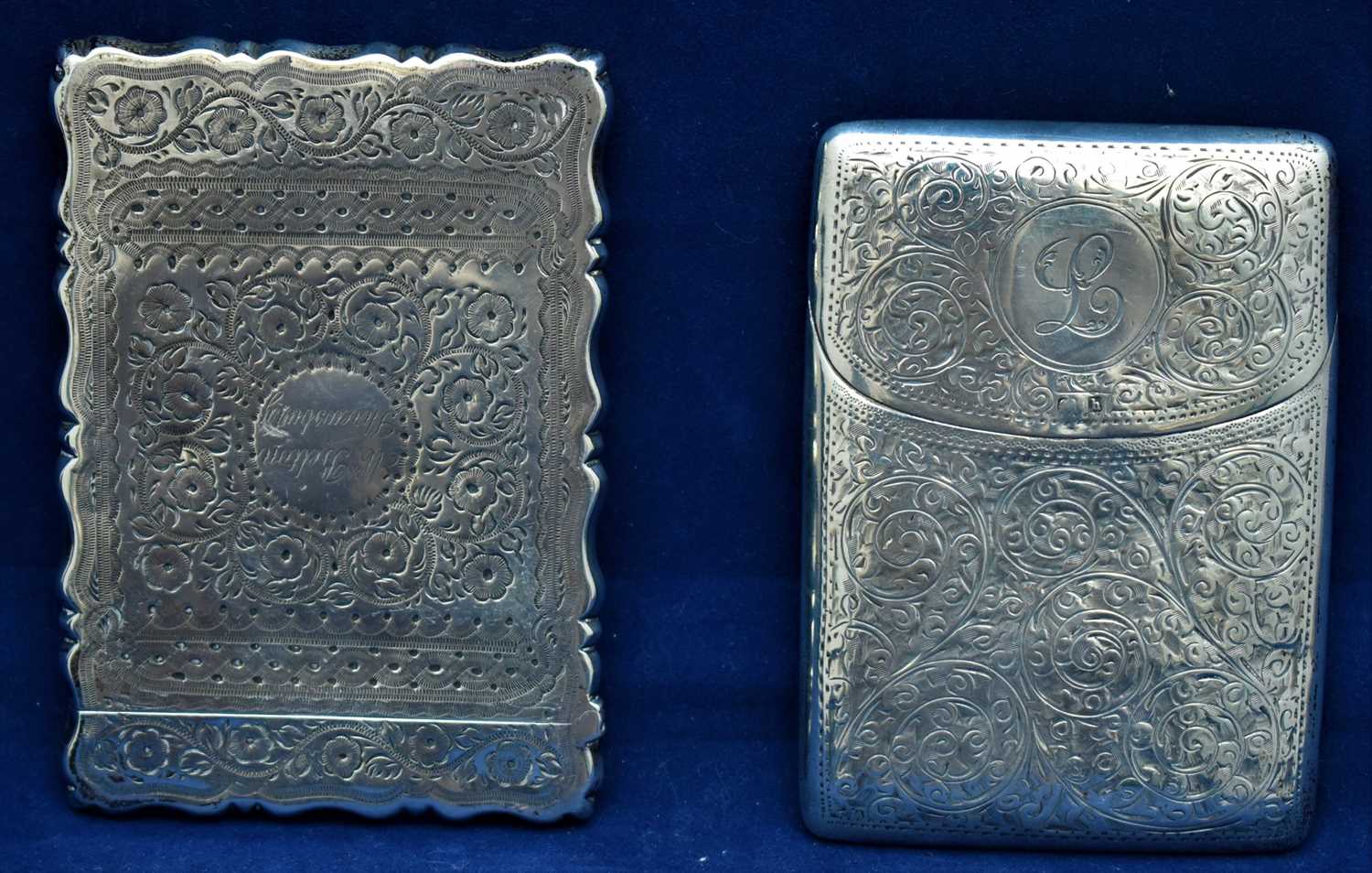 Two silver card cases