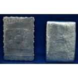 Two silver card cases