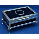 George V silver mounted and tortoise shell box