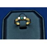 9ct gold emerald and diamond ring