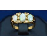 Opal and diamond ring