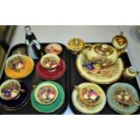 Aynsley ceramics, Royal Worcester pin dish, and Royal Doulton figurine