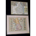 After John Speede, reproduction maps of the British Isles and the County of Northumberland, 38cm x