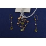 Edwardian pendant; and earrings