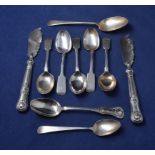 silver butter knives and spoons