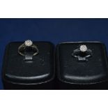 Two diamond cluster rings