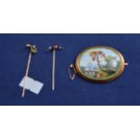 brooch and two stick pins