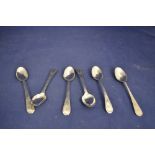 Six Newcastle silver teaspoons