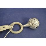 Silver child's rattle