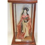 Glass case with Geisha