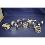 Twelve silver napkin rings