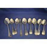 Silver spoons and fork