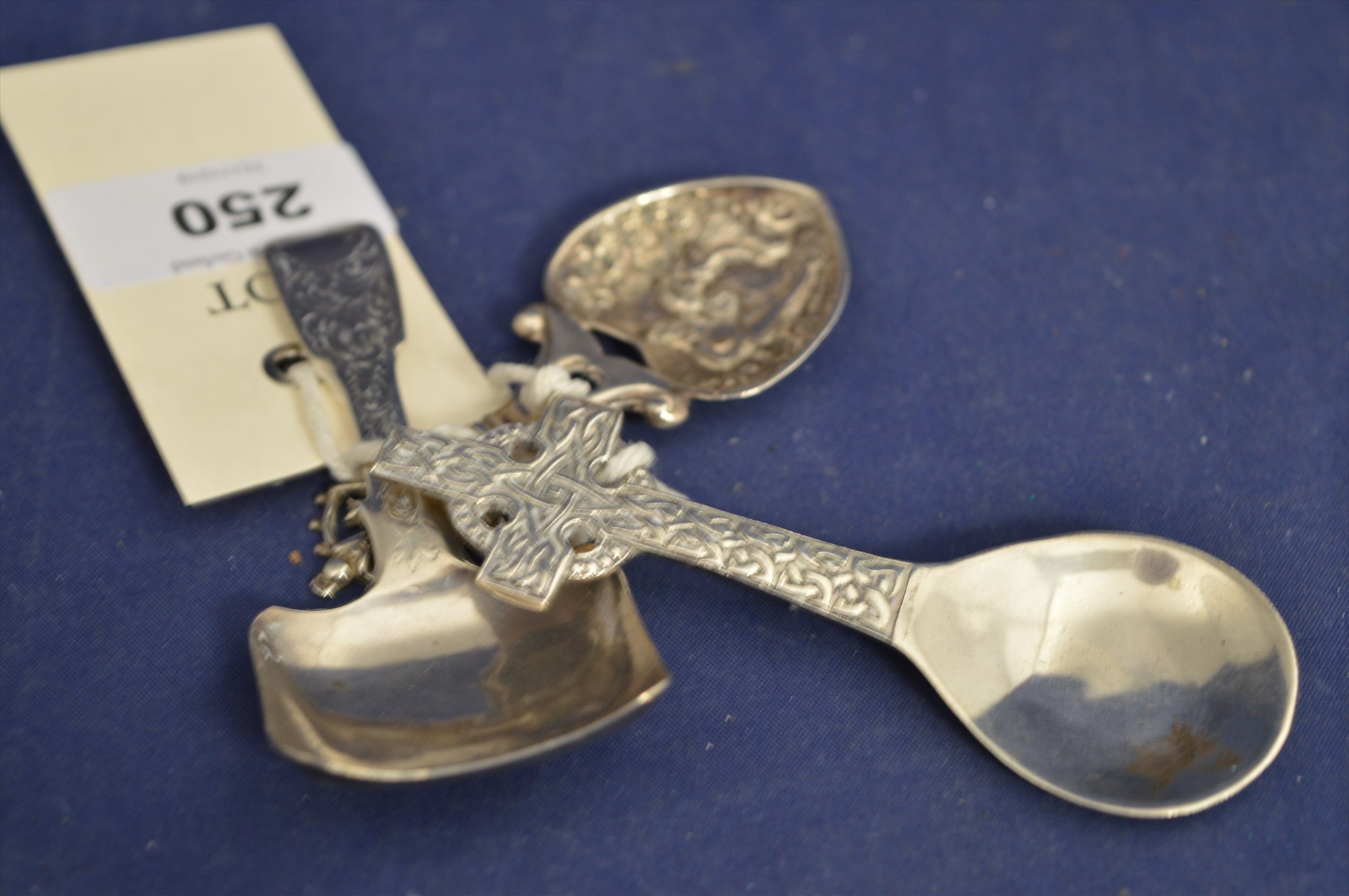 Three silver caddy spoons