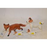 Beswick fox and dogs
