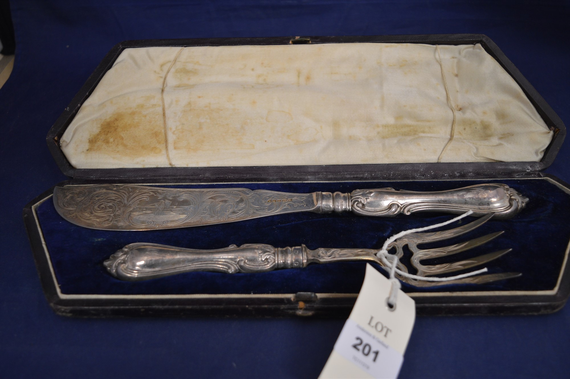 Victorian silver fish servers