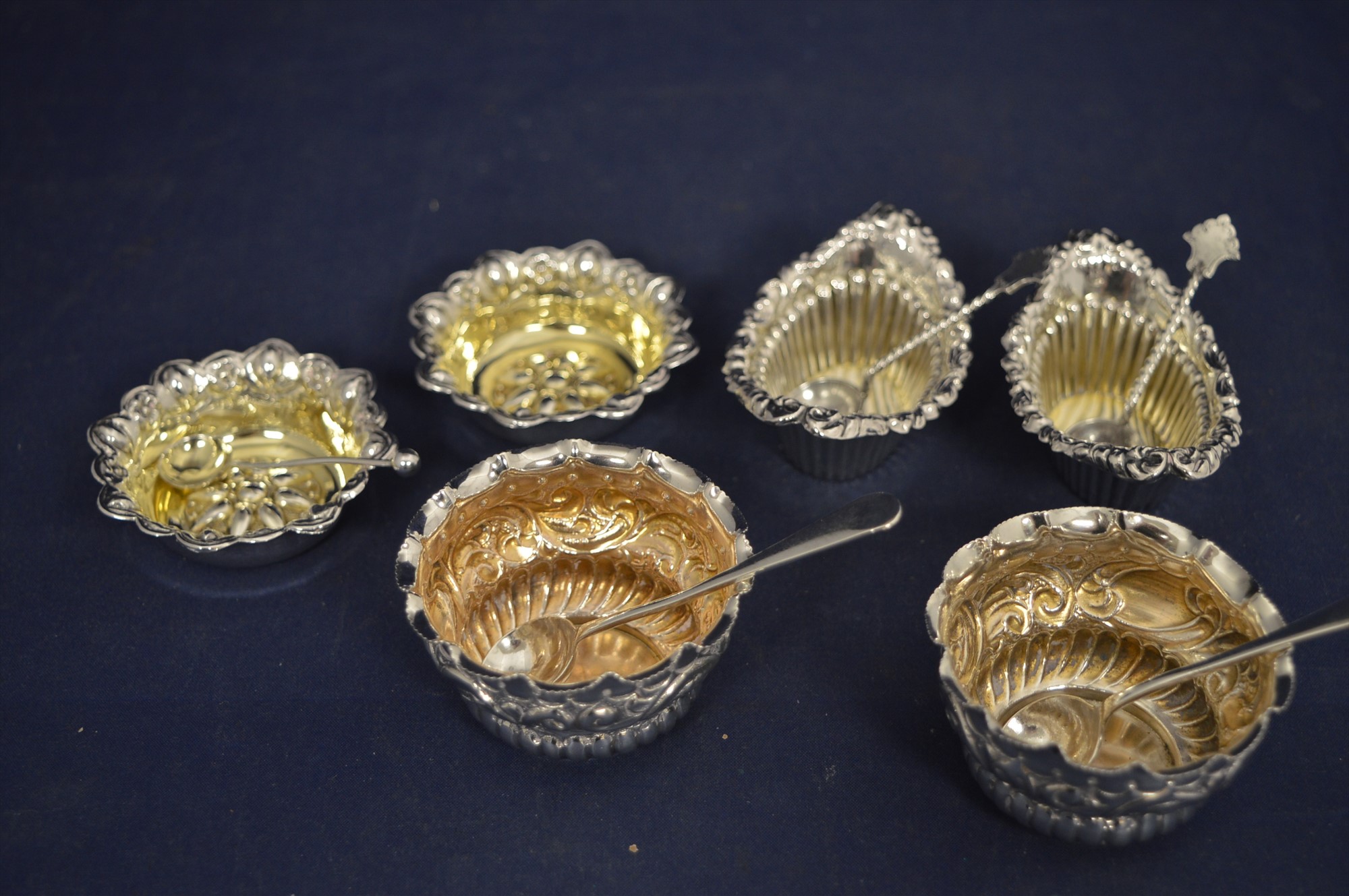 Three pairs of silver salts