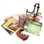 Deering Banjo stand, another, tutor books etc