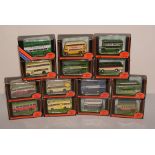 Die-cast model buses by Exclusive First Editions.