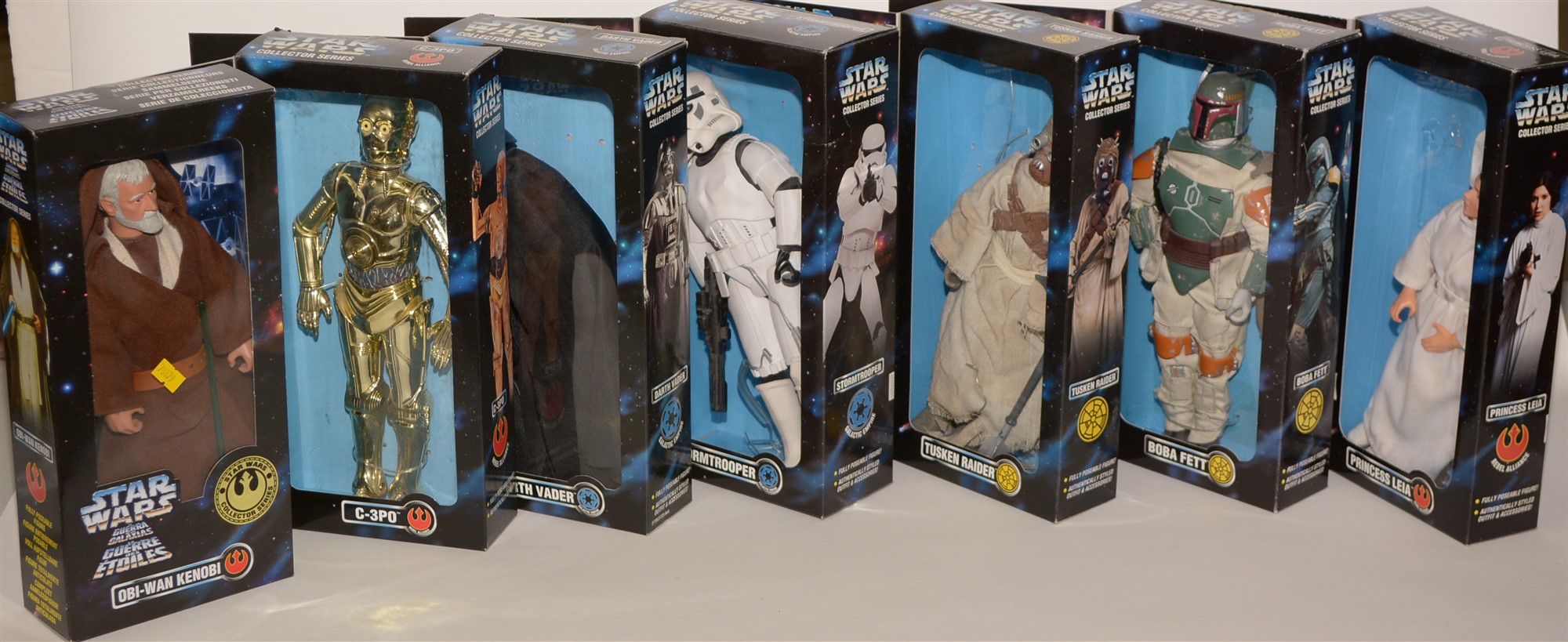 Large-scale Star Wars figurines.