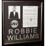 Robbie Williams signed score