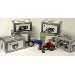 Die-cast model tractors by Universal Hobbies.