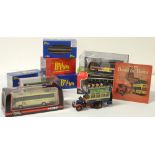 Ten die-cast buses.