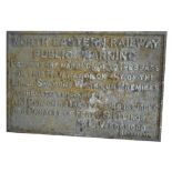 Cast iron railway sign